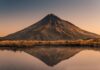 Monte Taranaki. Tipos de volcanes: estratovolcán